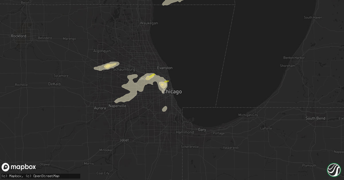 Hail map in Chicago, IL on July 24, 2016