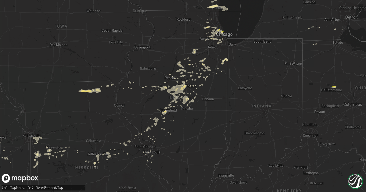 Hail map in Illinois on July 24, 2016