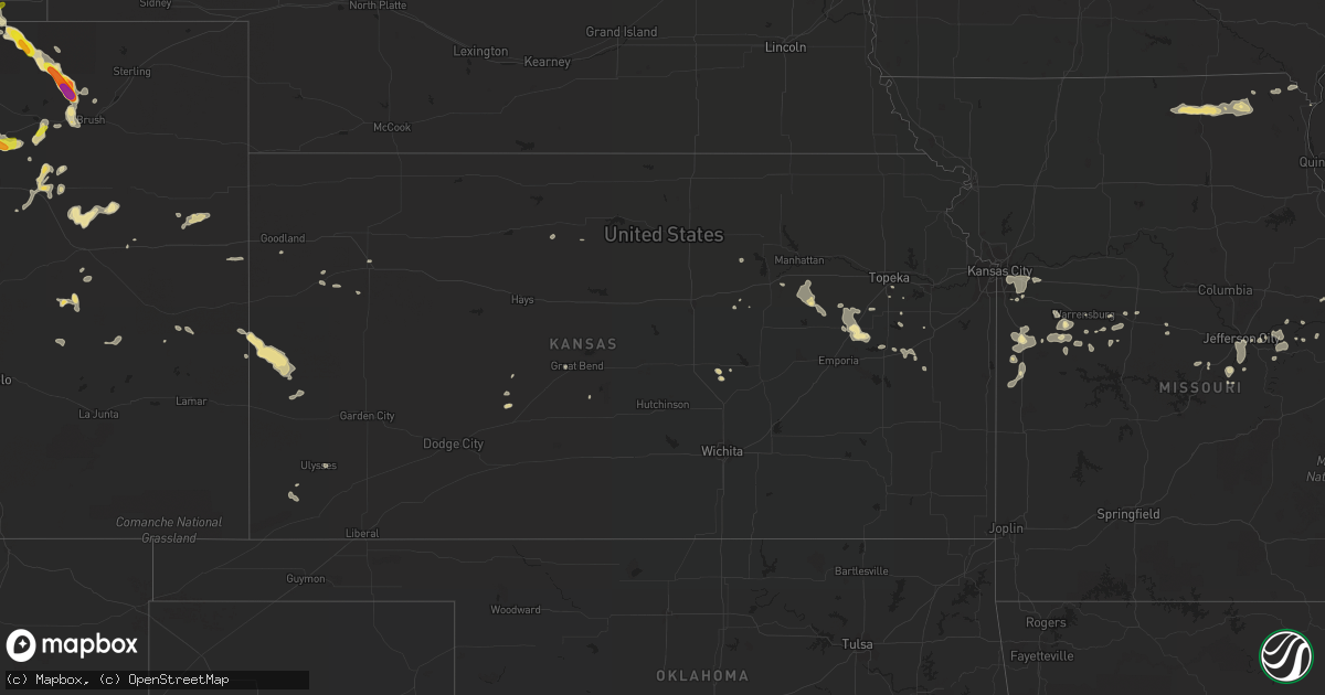Hail map in Kansas on July 24, 2016