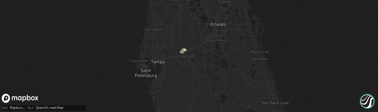 Hail map in Lakeland, FL on July 24, 2016