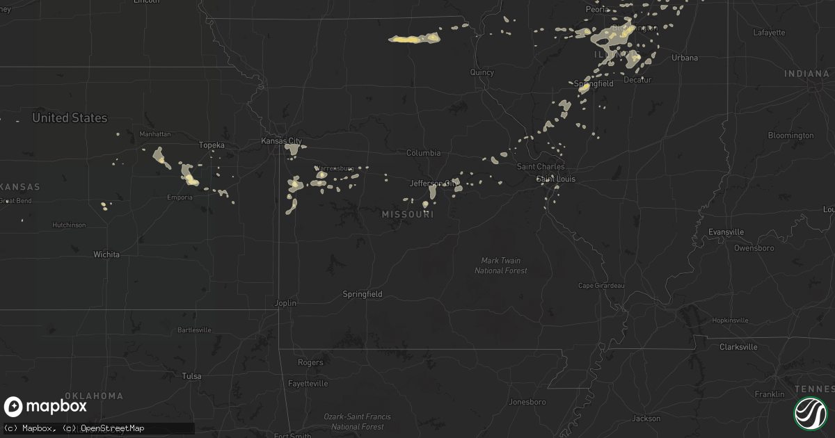 Hail map in Missouri on July 24, 2016
