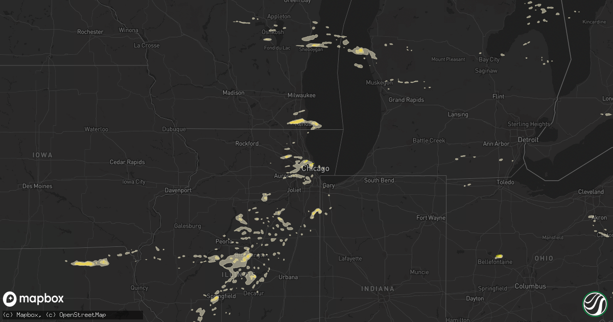 Hail map on July 24, 2016