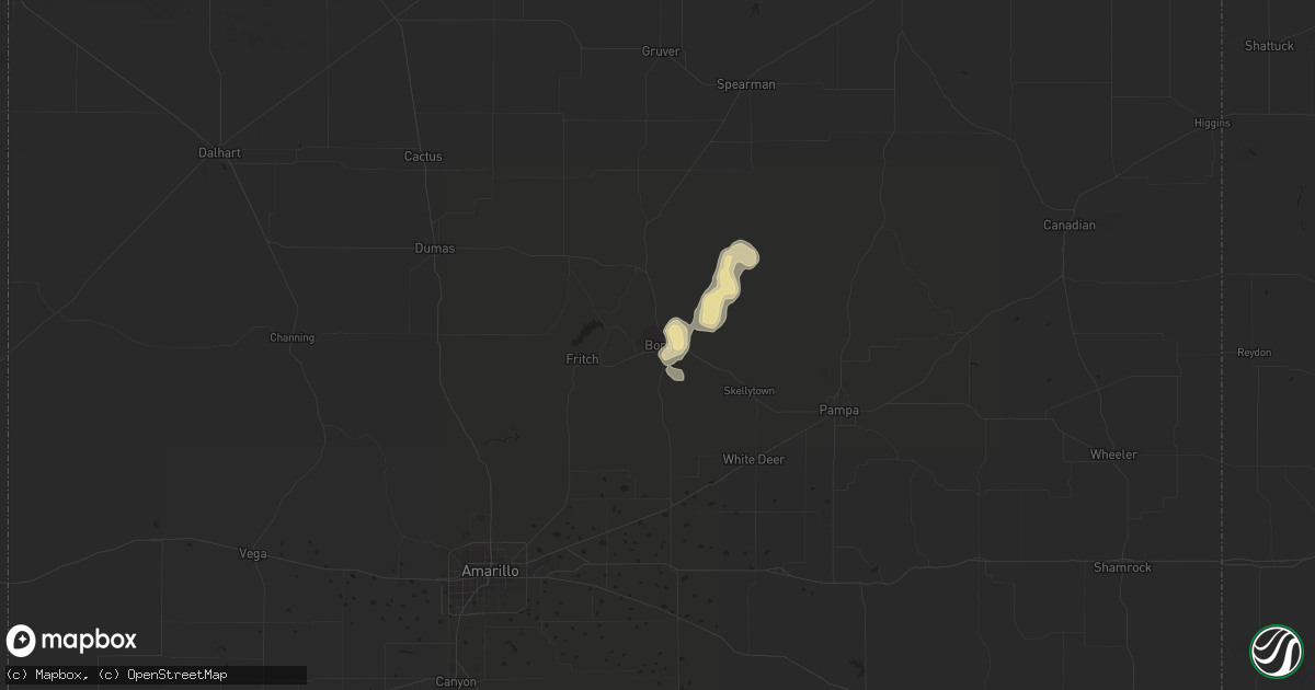 Hail map in Borger, TX on July 24, 2017