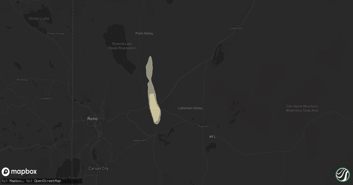 Hail map in Fernley, NV on July 24, 2017