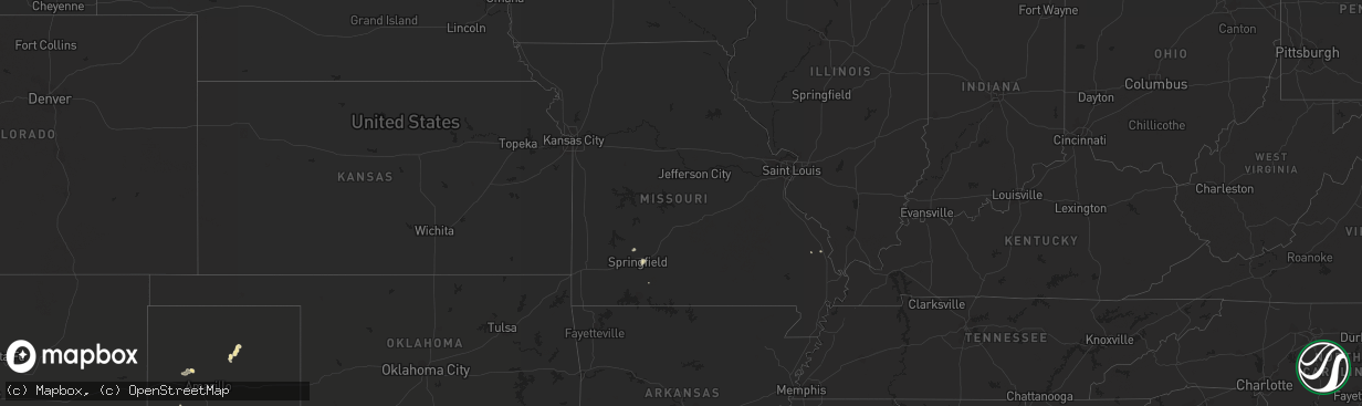 Hail map in Missouri on July 24, 2017