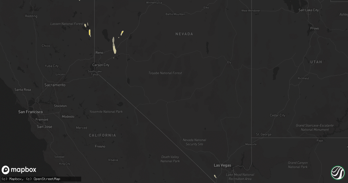 Hail map in Nevada on July 24, 2017