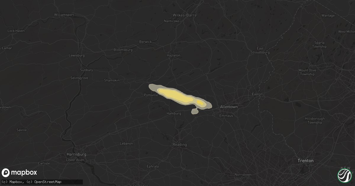 Hail map in New Ringgold, PA on July 24, 2017