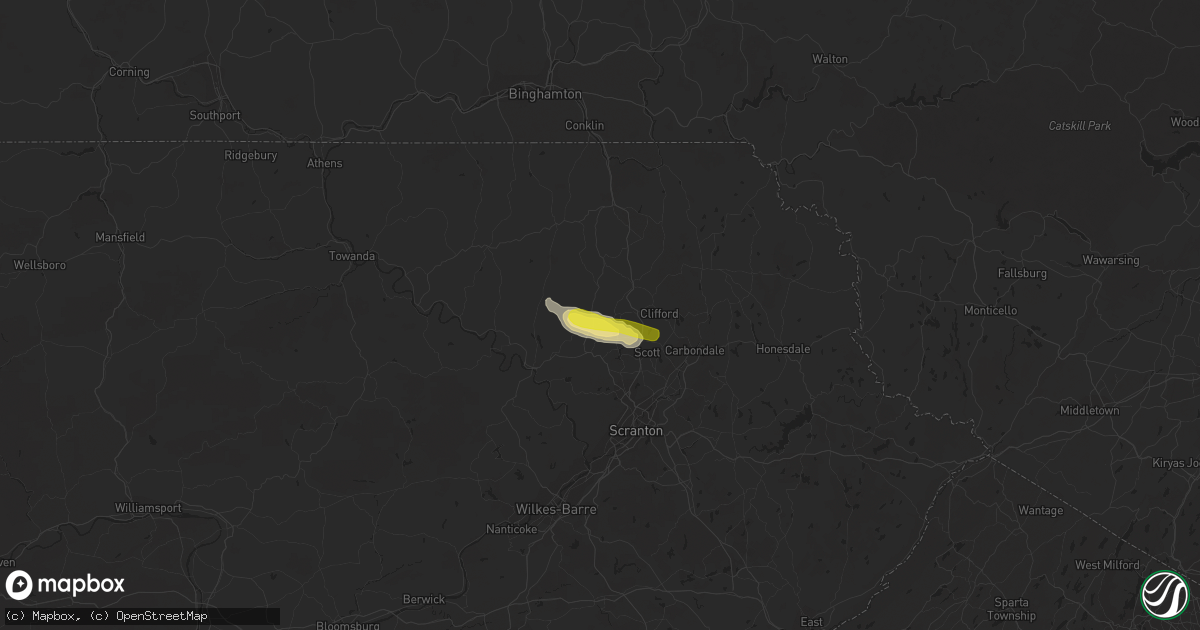 Hail map in Nicholson, PA on July 24, 2017