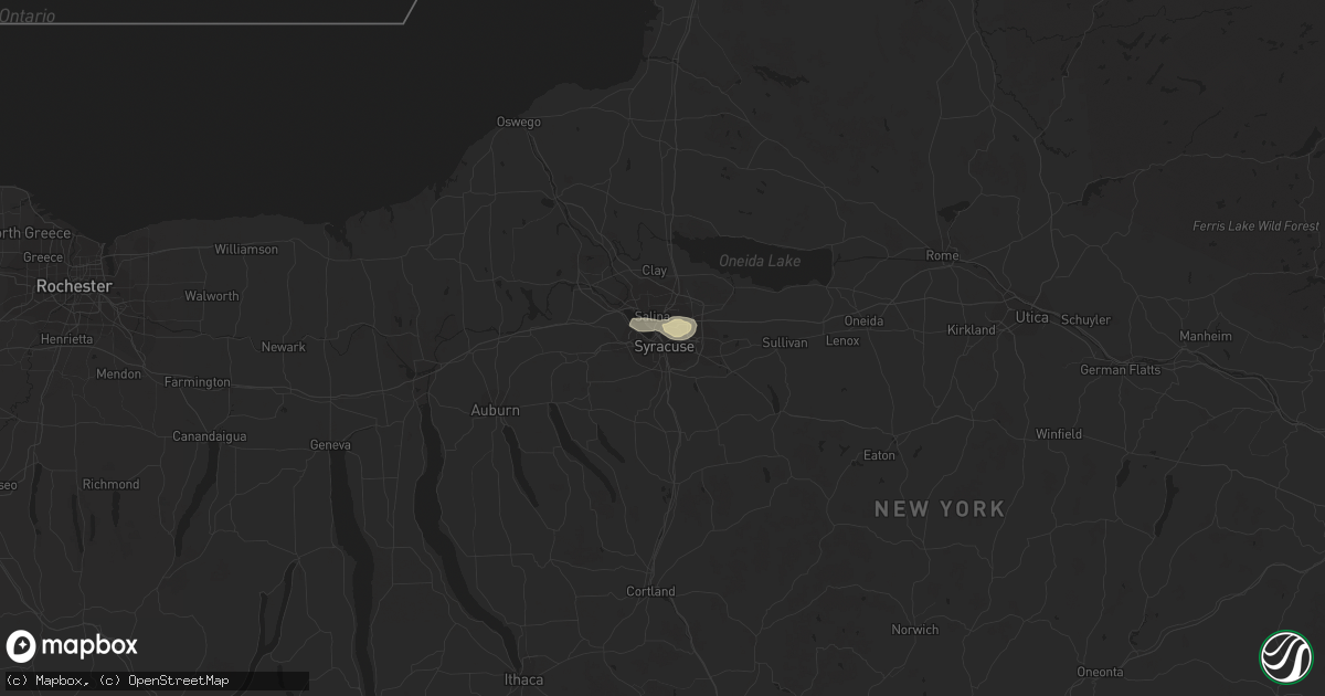 Hail map in Syracuse, NY on July 24, 2017