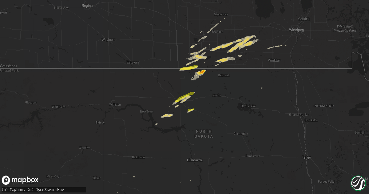 Hail map on July 24, 2017