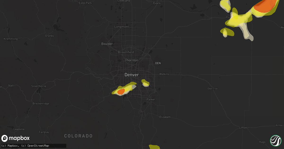 Hail map in Aurora, CO on July 24, 2018