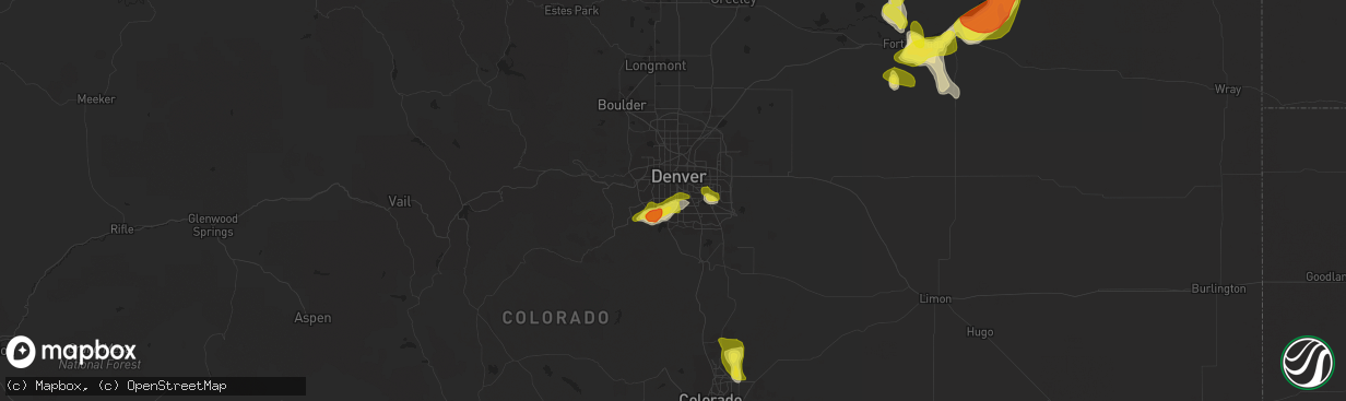 Hail map in Englewood, CO on July 24, 2018