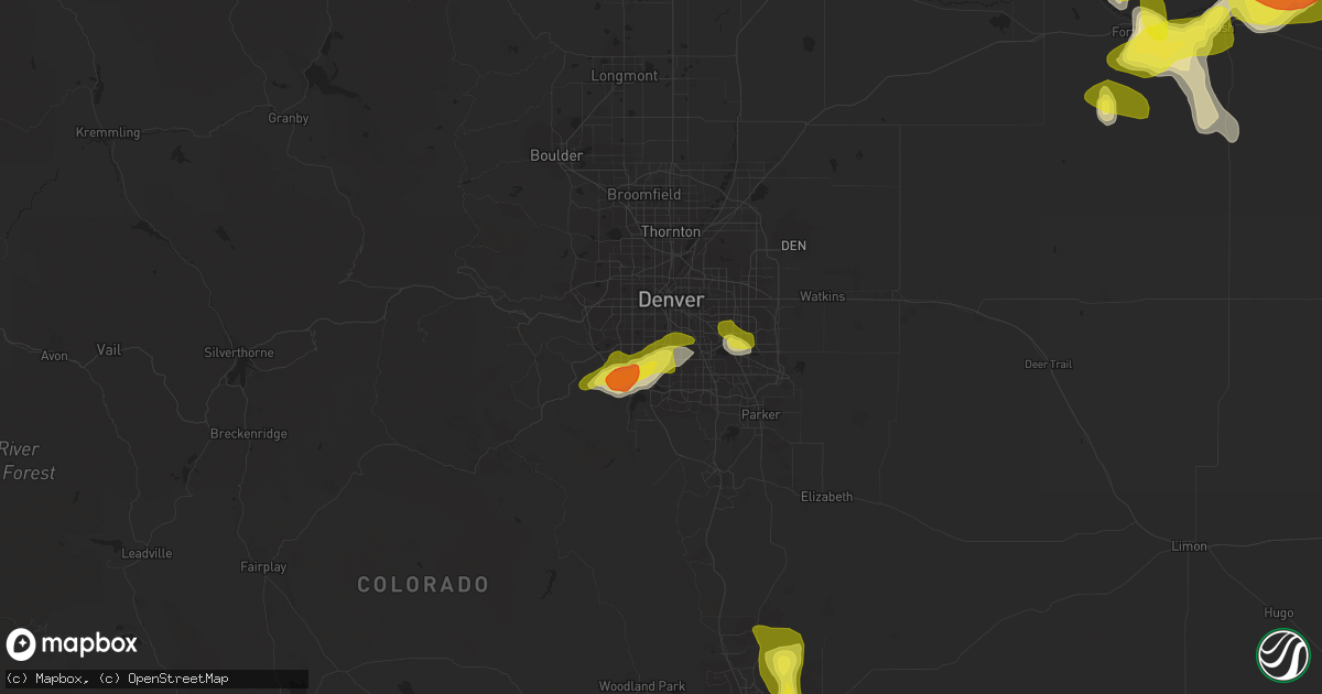Hail map in Englewood, CO on July 24, 2018