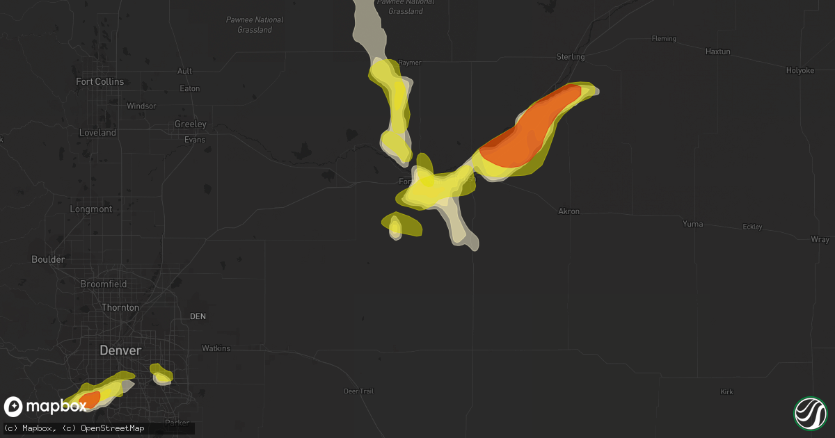 Hail map in Fort Morgan, CO on July 24, 2018