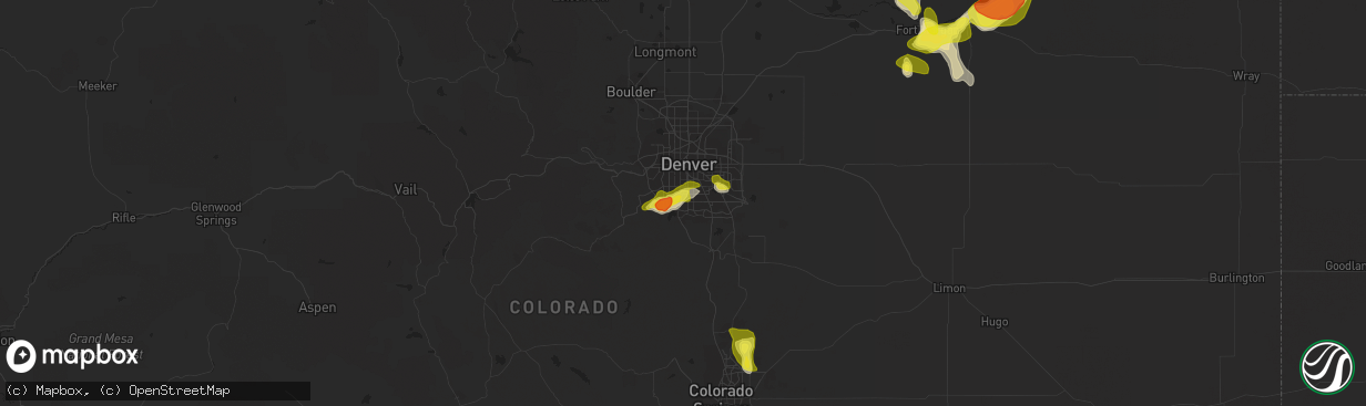 Hail map in Littleton, CO on July 24, 2018