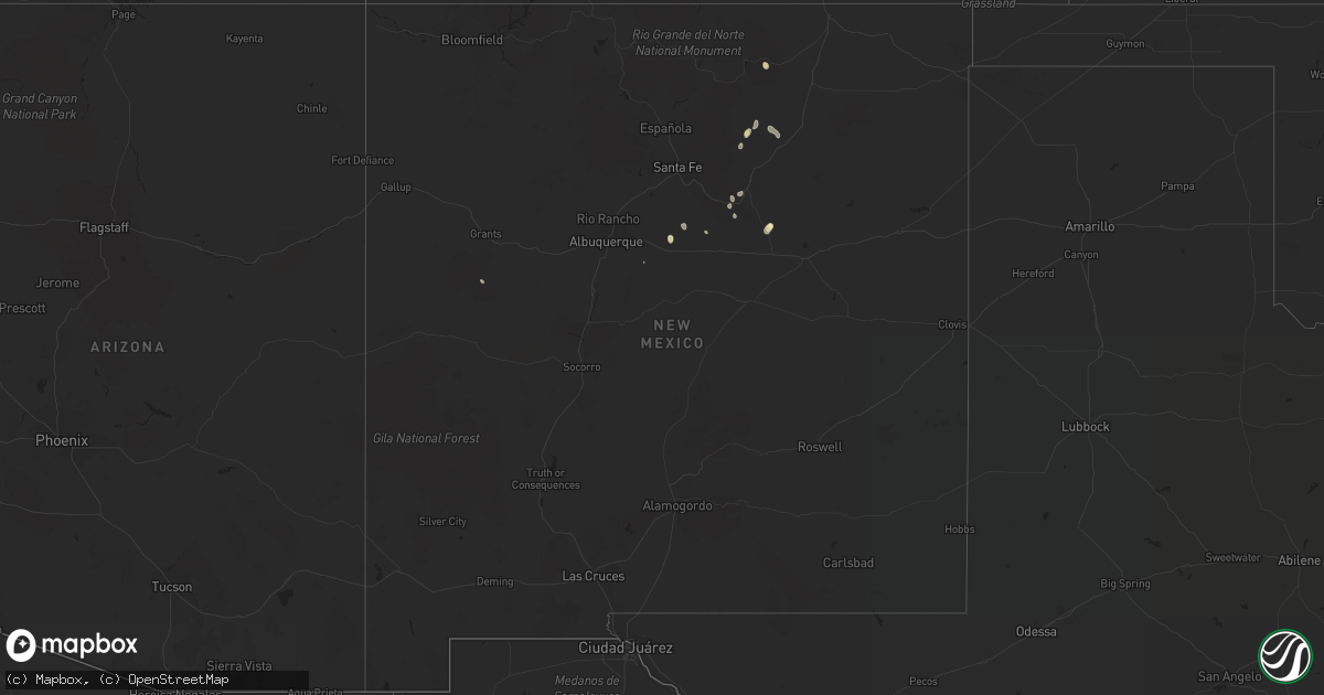 Hail map in New Mexico on July 24, 2018