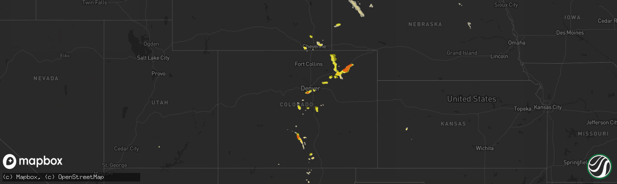 Hail map on July 24, 2018