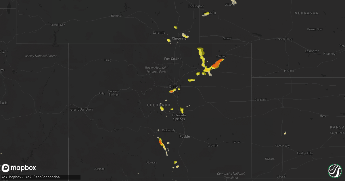 Hail map on July 24, 2018