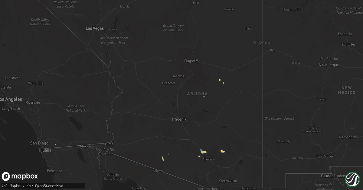 Hail map in Arizona on July 24, 2019