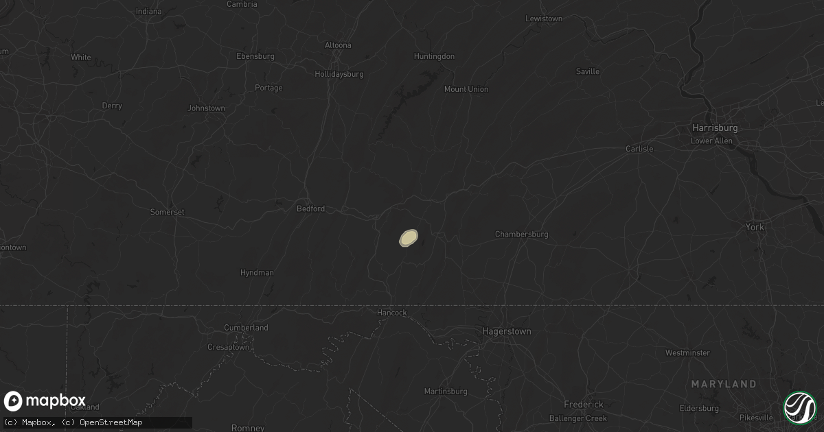 Hail map in Harrisonville, PA on July 24, 2019