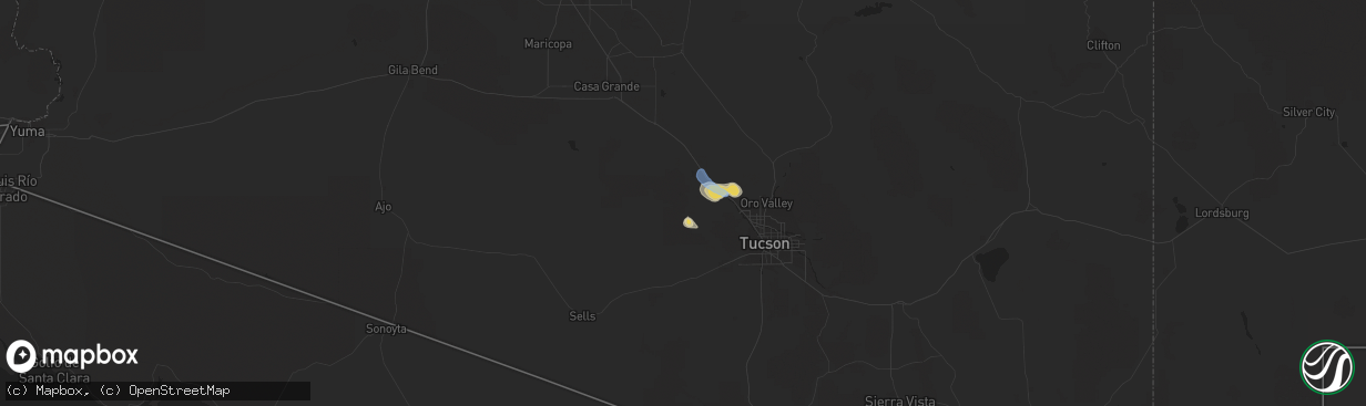 Hail map in Marana, AZ on July 24, 2019