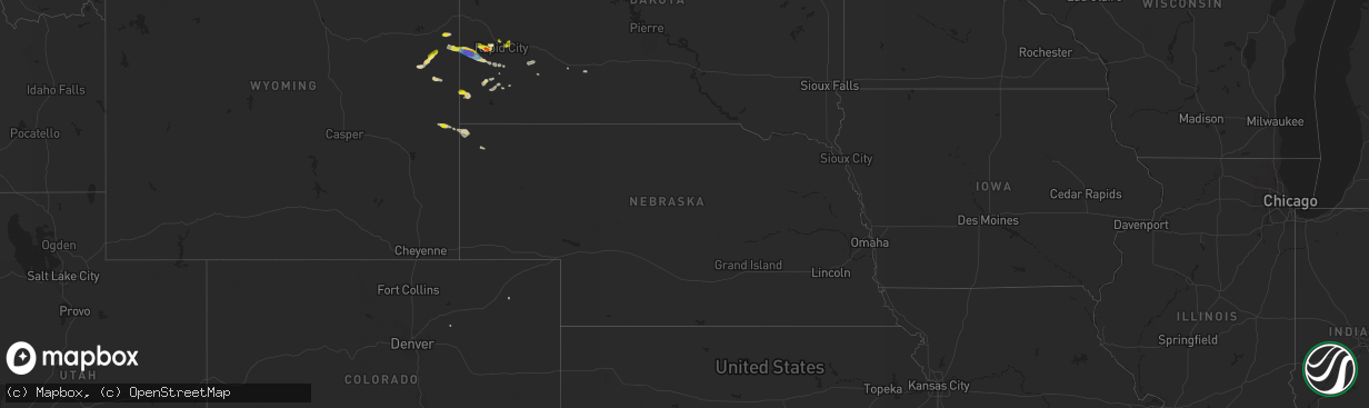 Hail map in Nebraska on July 24, 2019