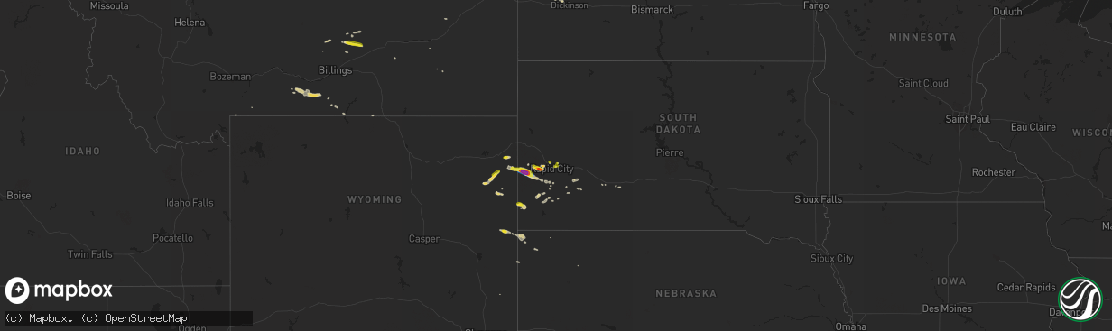 Hail map on July 24, 2019