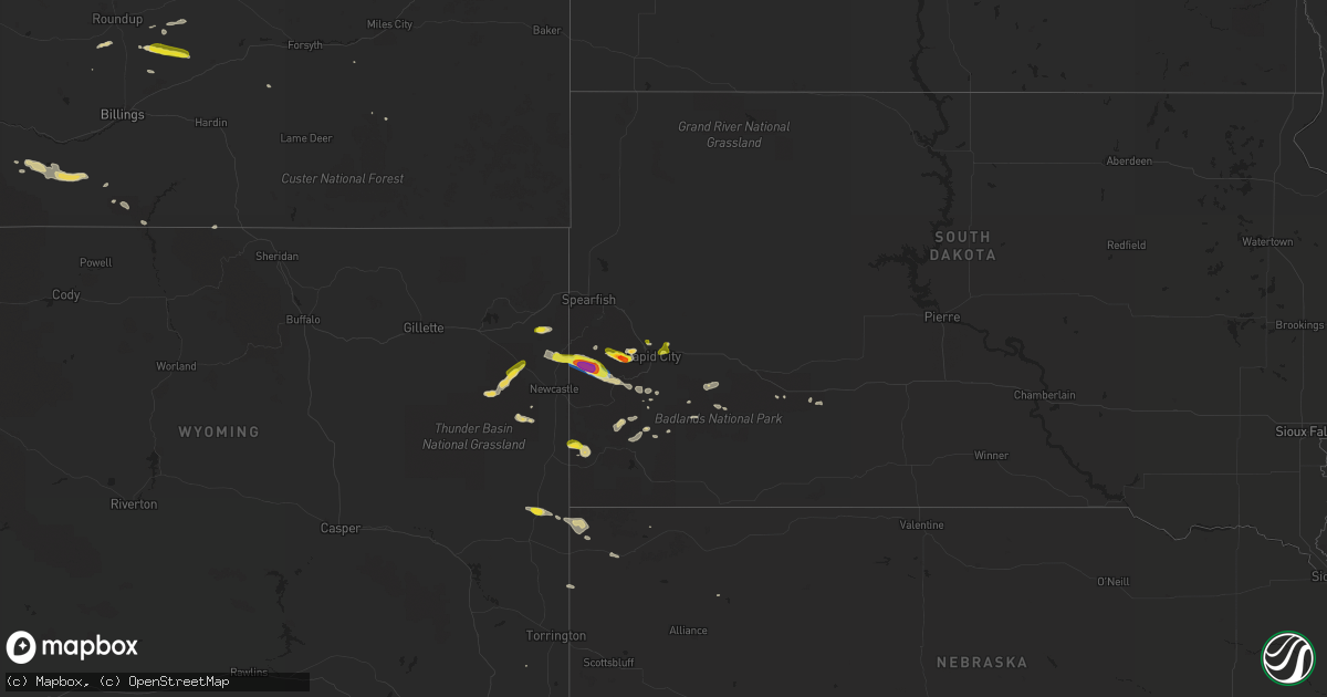 Hail map on July 24, 2019