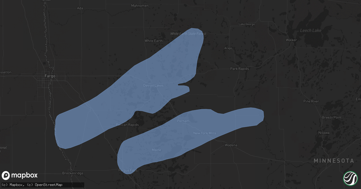 Hail map in Frazee, MN on July 24, 2020