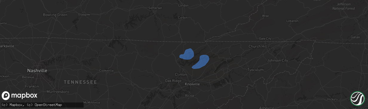 Hail map in La Follette, TN on July 24, 2020