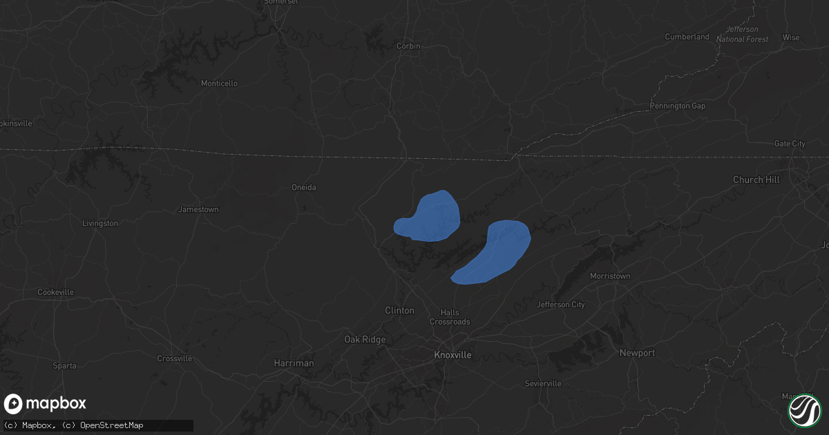 Hail map in La Follette, TN on July 24, 2020
