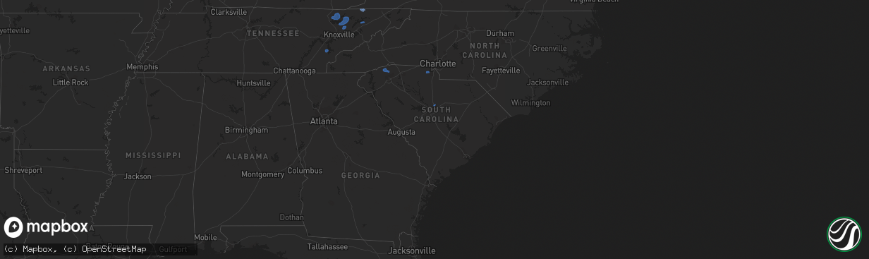 Hail map in South Carolina on July 24, 2020