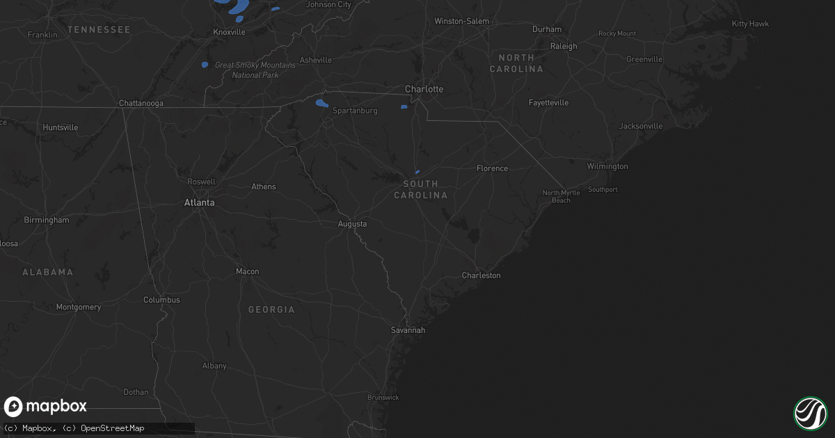 Hail map in South Carolina on July 24, 2020