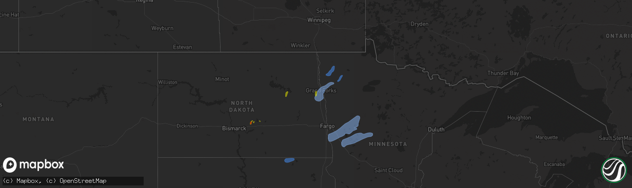 Hail map on July 24, 2020