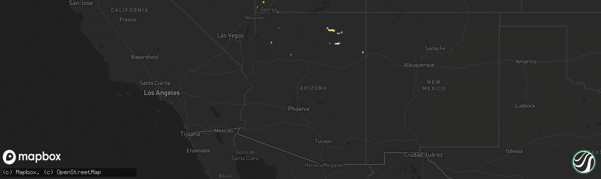 Hail map in Arizona on July 24, 2021