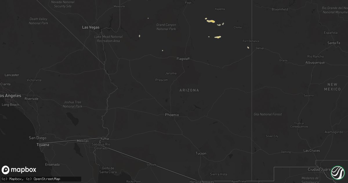 Hail map in Arizona on July 24, 2021