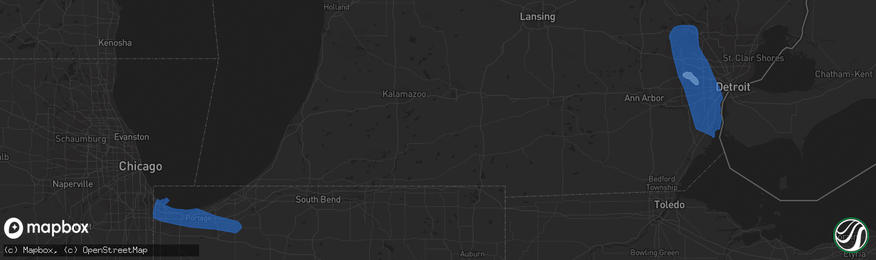 Hail map in Gary, IN on July 24, 2021