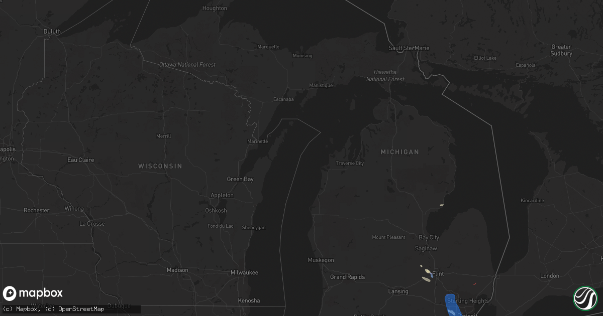 Hail map in Michigan on July 24, 2021