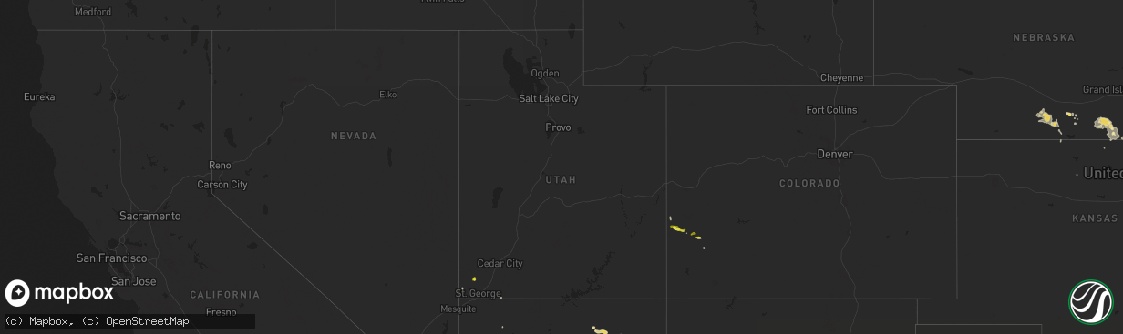 Hail map in Utah on July 24, 2021