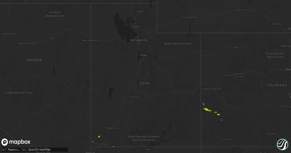 Hail map in Utah on July 24, 2021