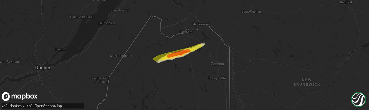 Hail map in Eagle Lake, ME on July 24, 2022