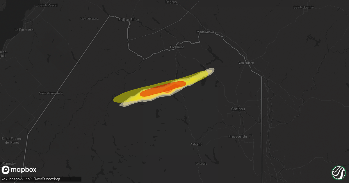 Hail map in Eagle Lake, ME on July 24, 2022
