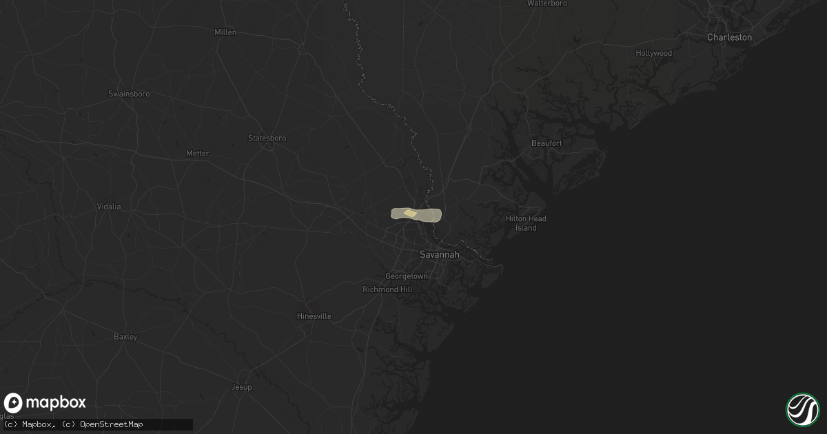Hail map in Port Wentworth, GA on July 24, 2022
