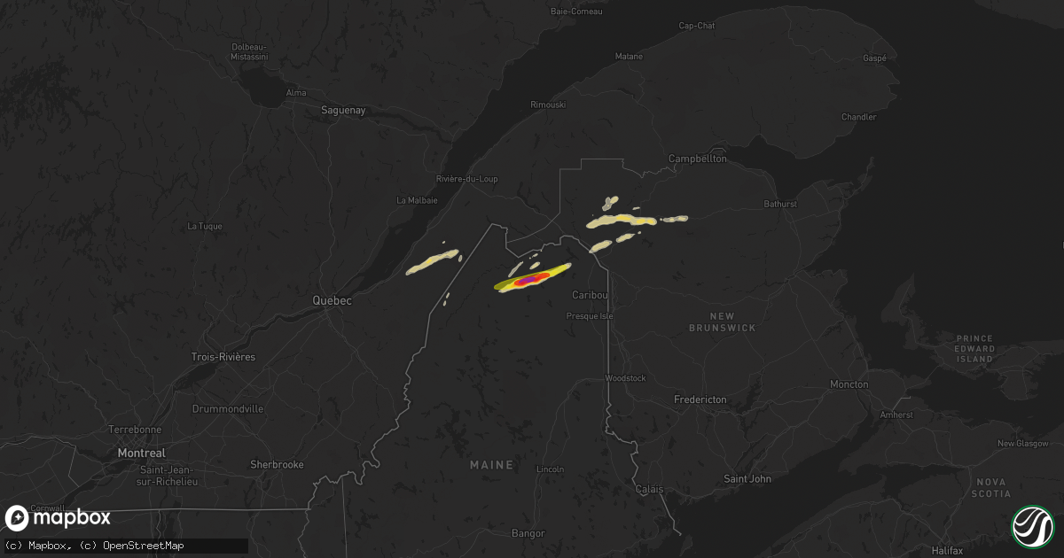 Hail map on July 24, 2022