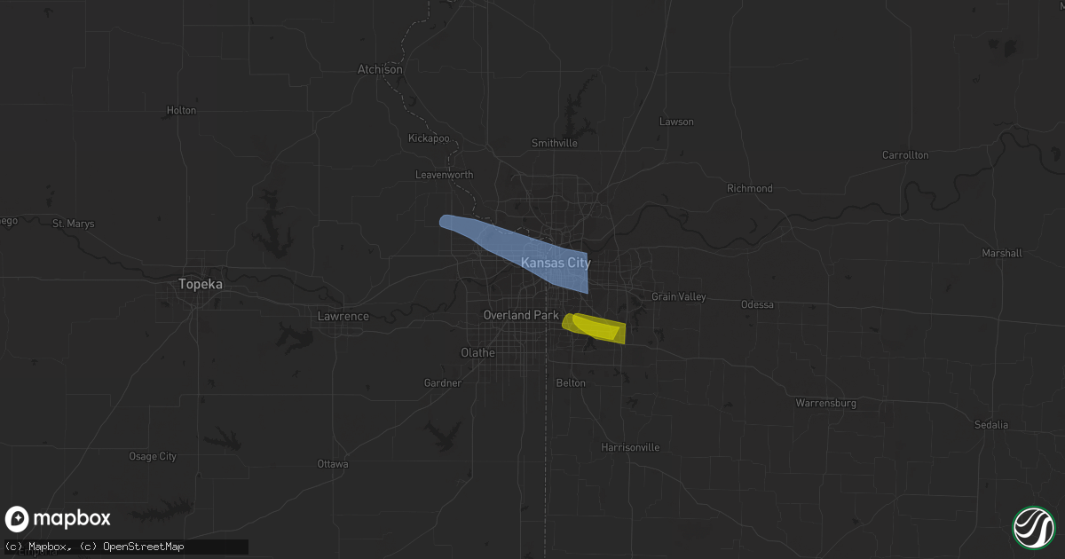 Hail map in Basehor, KS on July 24, 2023