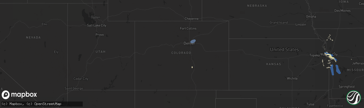 Hail map in Colorado on July 24, 2023