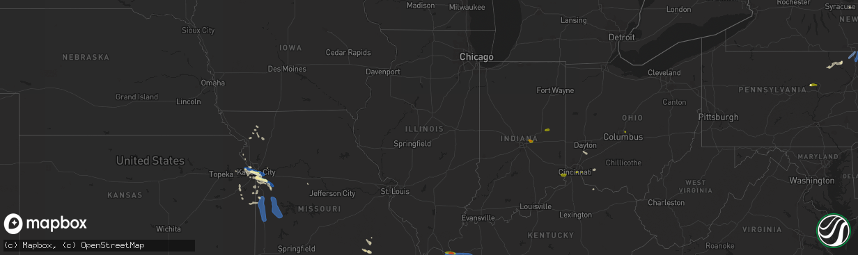 Hail map in Illinois on July 24, 2023