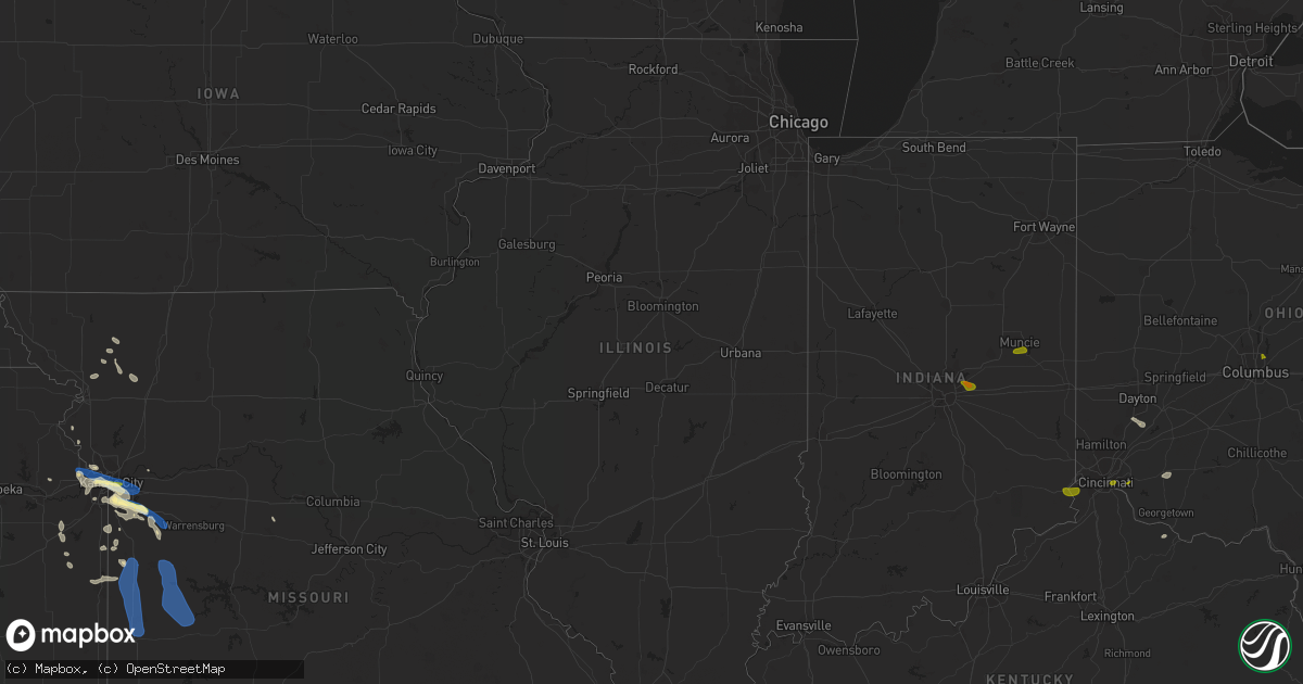Hail map in Illinois on July 24, 2023