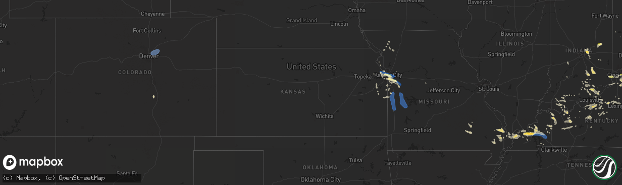 Hail map in Kansas on July 24, 2023