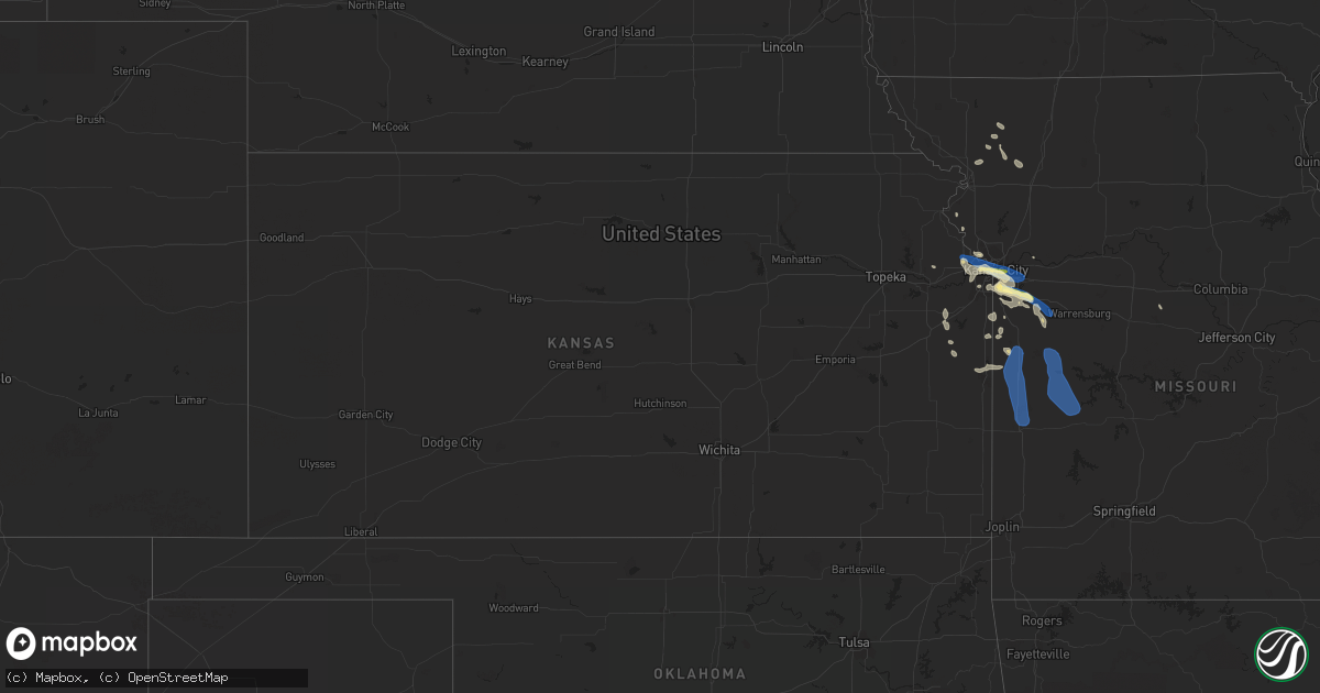 Hail map in Kansas on July 24, 2023
